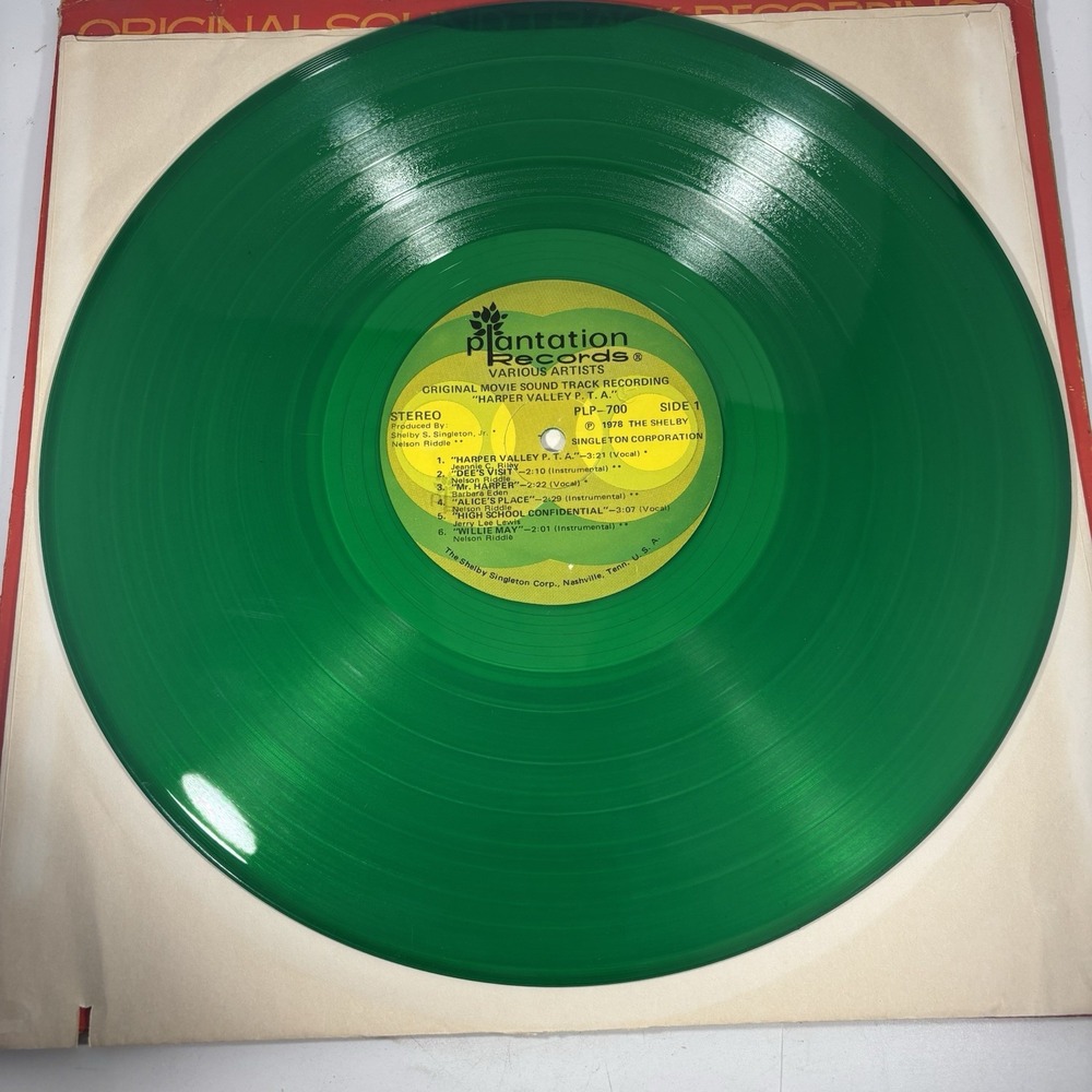 Harper Valley P.T.A  Soundtrack LP Green Vinyl Jeannie C Riley Barbara Eden 1978